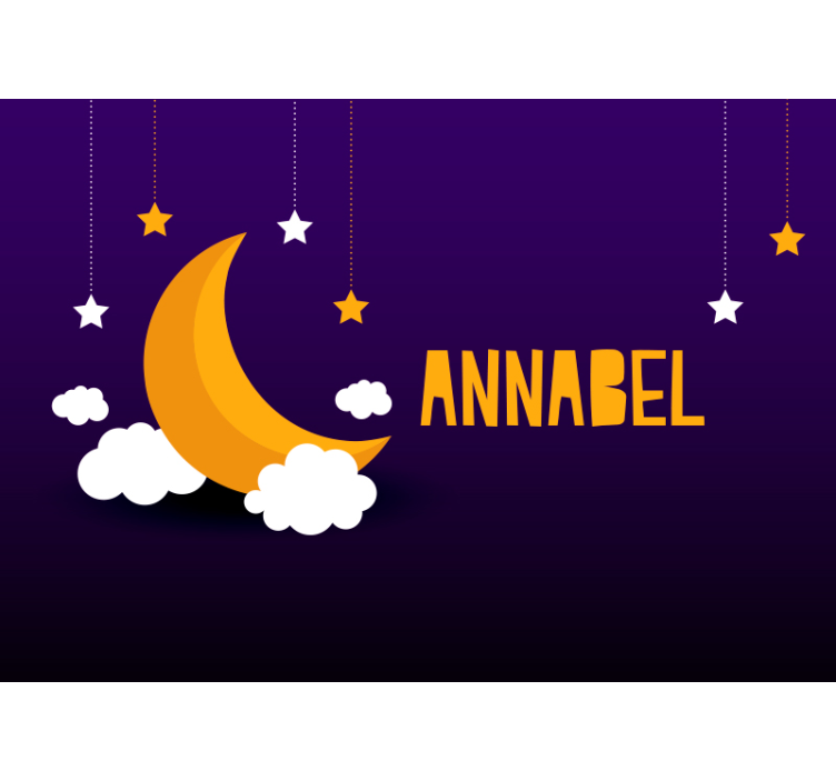 Nočná obloha s mesiacom a hviezdami fototapeta na mieru - Tenstickers