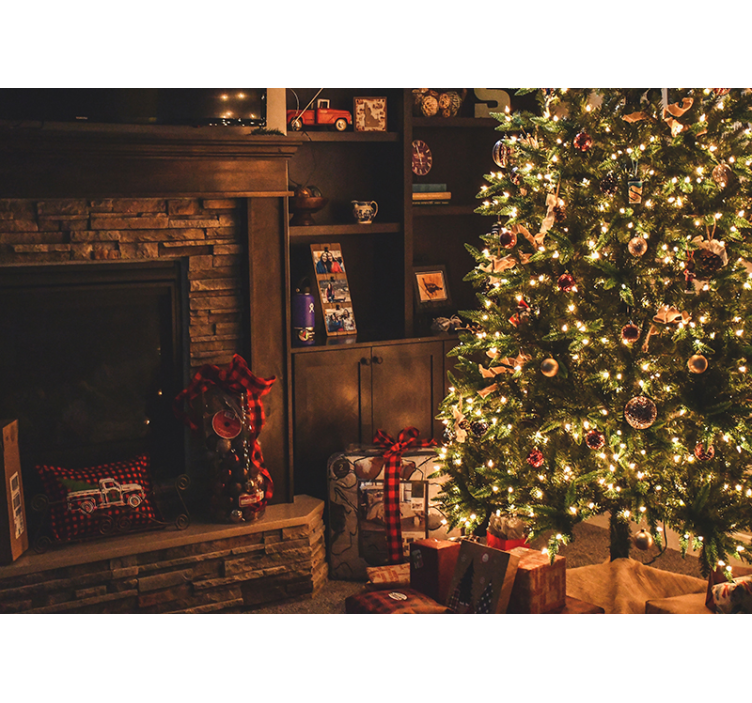 Vianočné fototapety oslňujúca iluminácia stromu - Tenstickers