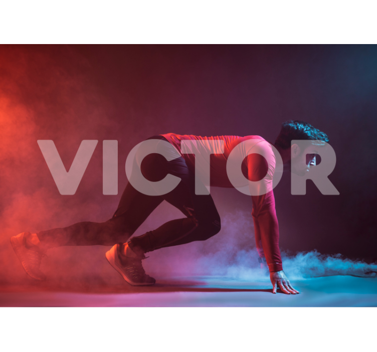 fototapety ľudia dynamická silueta bežca - Tenstickers