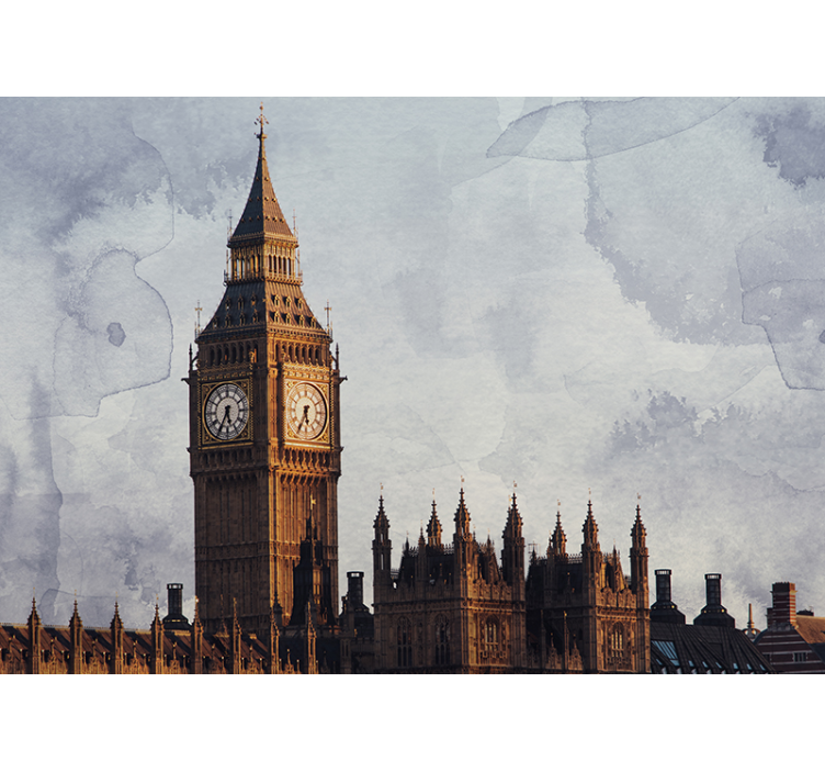 Sivá fototapeta na stenu Big ben - Tenstickers