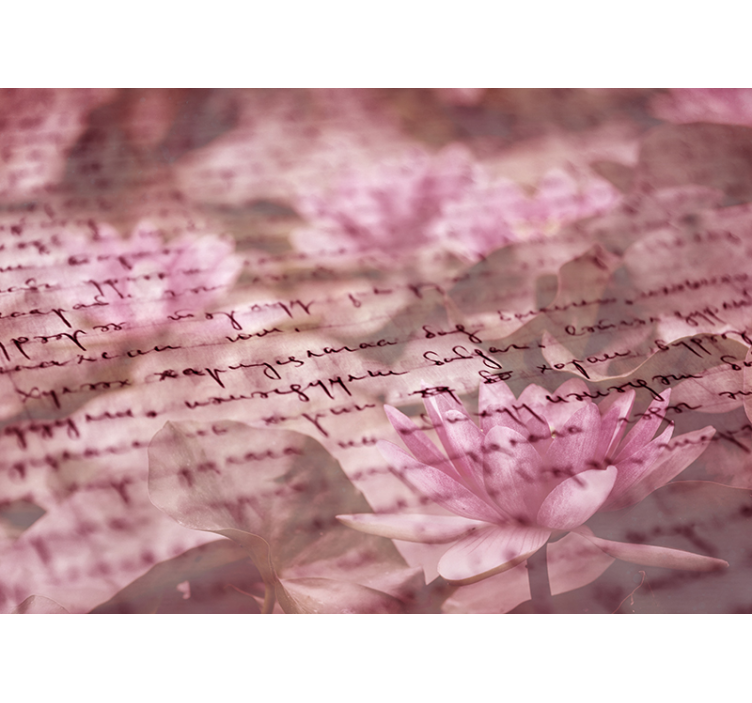 fototapeta kvety jemný kvetinový nápis - Tenstickers