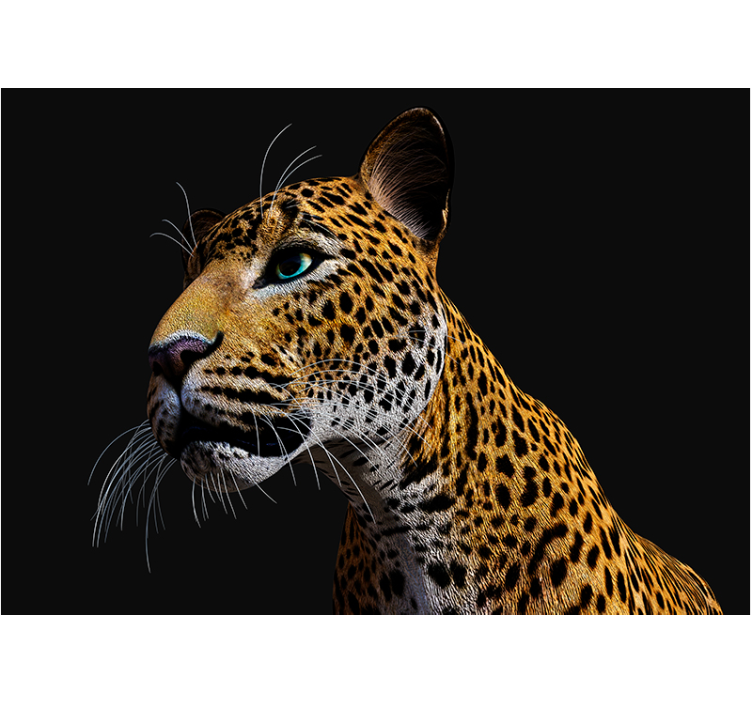 3d divoký leopard 3d fototapeta - Tenstickers