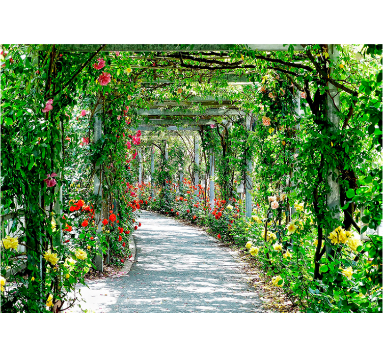 3d kvety v tuneli 3d fototapeta - Tenstickers