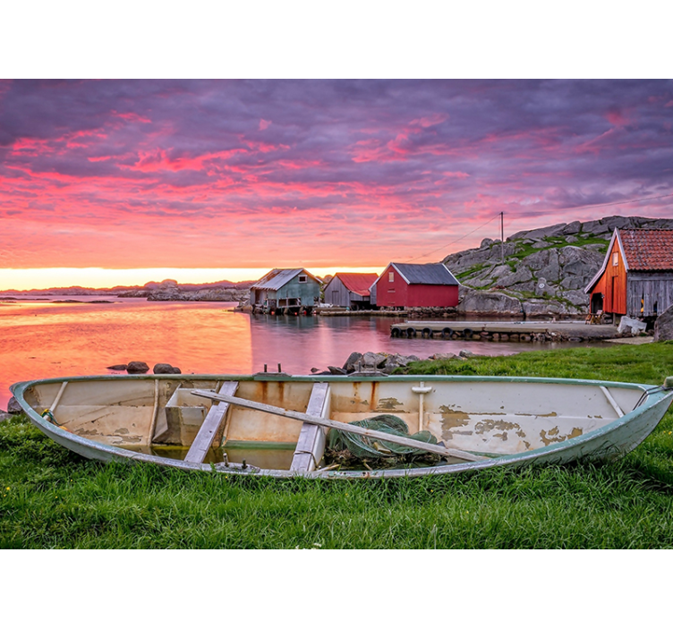 Krajinka fototapety malebná pobrežná dedina - Tenstickers