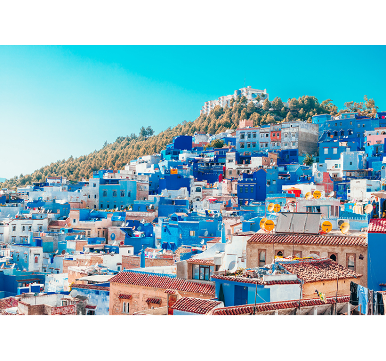 fototapety na stenu mesta modrá scenéria mesta medina - Tenstickers