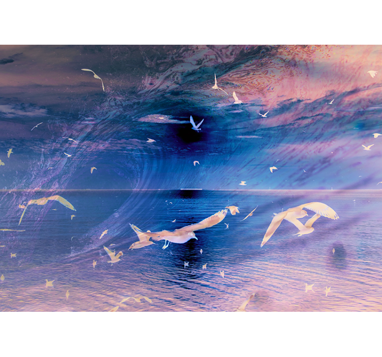 fototapety na stenu priroda čajky pri západe slnka - Tenstickers