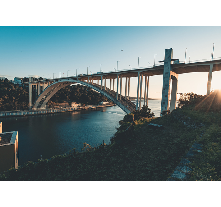 fototapety na stenu mesta architektonický pohľad na most - Tenstickers