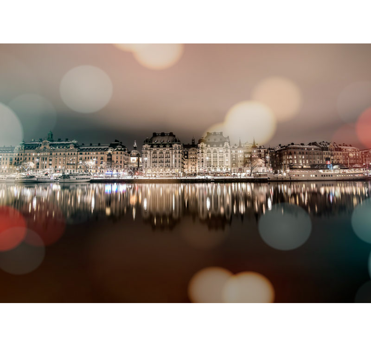 fototapety na stenu mesta odraz pôvabného mesta - Tenstickers