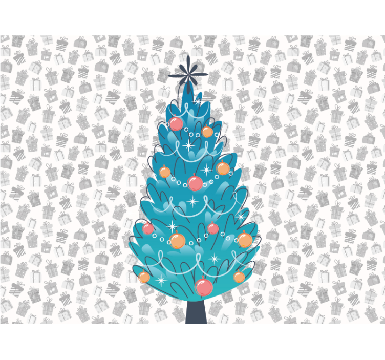 Darčeky pod stromček vianočné fototapeta - Tenstickers