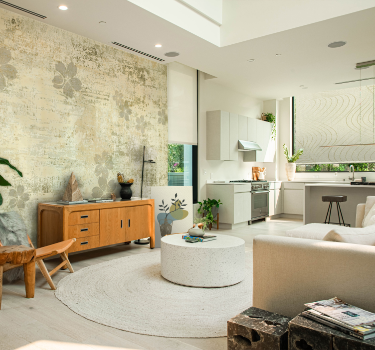 fototapety na stenu do obyvacky jemné kvetinové vzory - Tenstickers