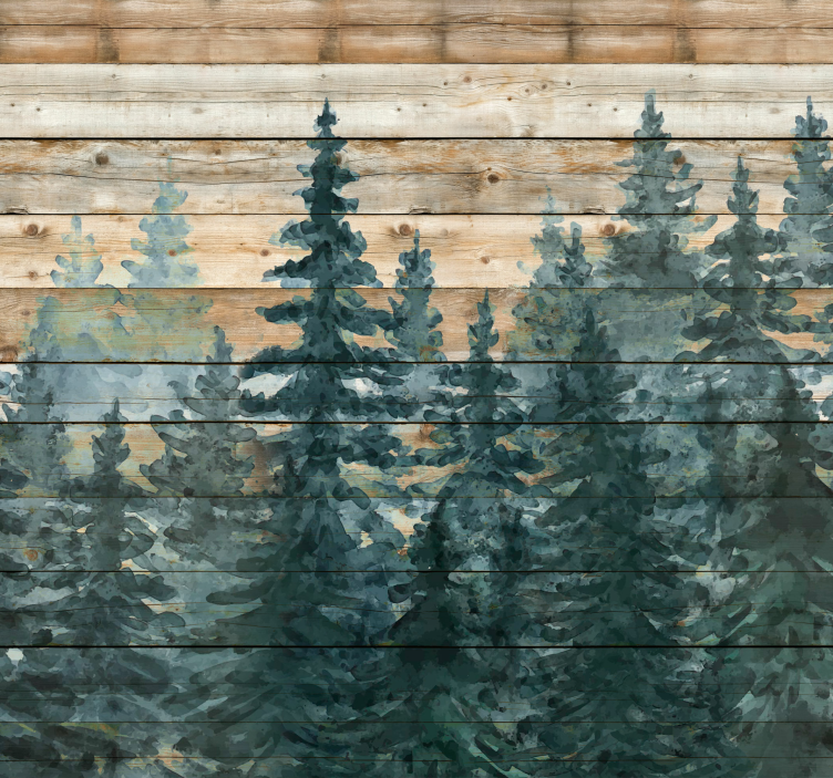 fototapety na stenu do obyvacky vodové farby stromov - Tenstickers