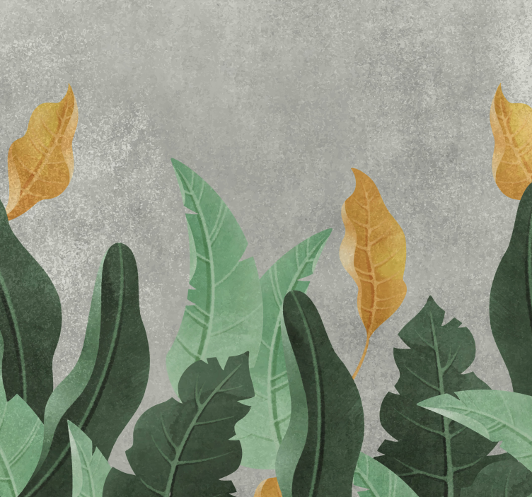 fototapety na stenu do obyvacky rastliny na betóne - Tenstickers