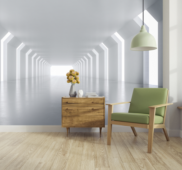 abstraktné fototapety futuristická perspektíva koridoru - Tenstickers