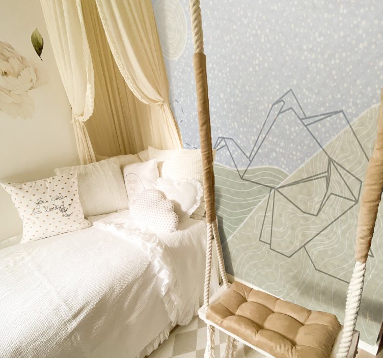 fototapeta do detskej izby dizajn slonov japandi - Tenstickers