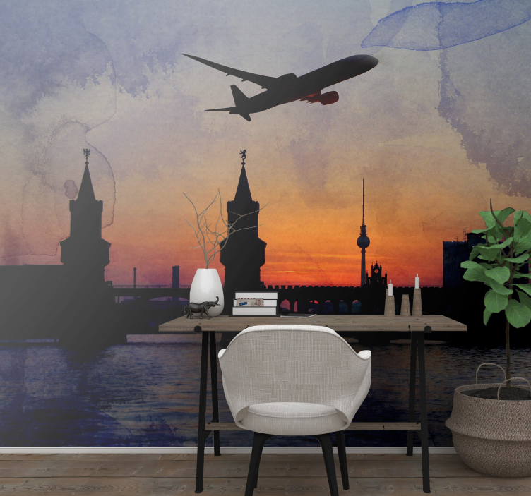 berlín fototapeta západ slnka na panorámu berlína - Tenstickers