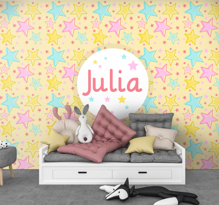 fototapeta do detskej izby personalizovaný hviezdny dizajn - Tenstickers