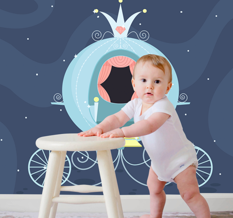 fototapeta do detskej izby rozprávkový kočiar - Tenstickers