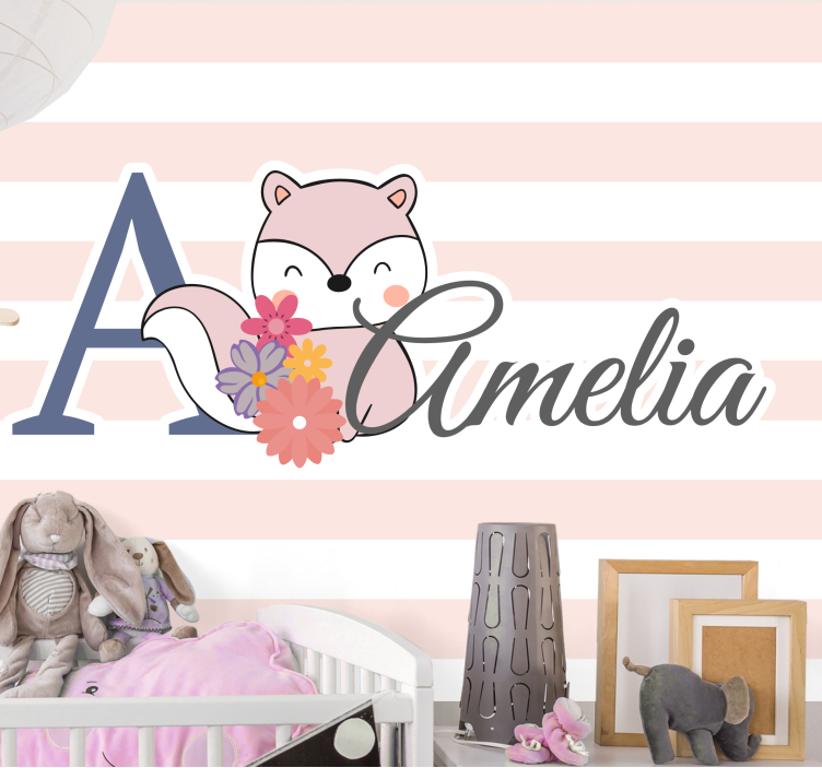 Fototapeta do detskej izby roztomilý dizajn líšky - Tenstickers