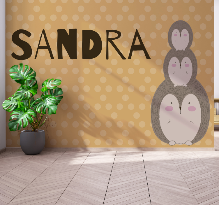 fototapeta do detskej izby roztomilých naukladaných ježkov - Tenstickers