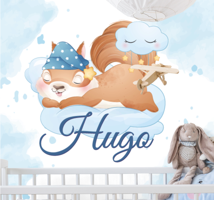 Fototapeta do izby pre bábätko snívajúci veveriček - Tenstickers