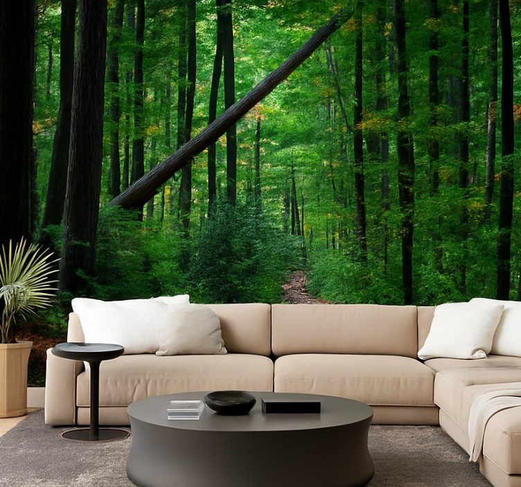 fototapeta džungľa dizajn zeleného lesa - Tenstickers