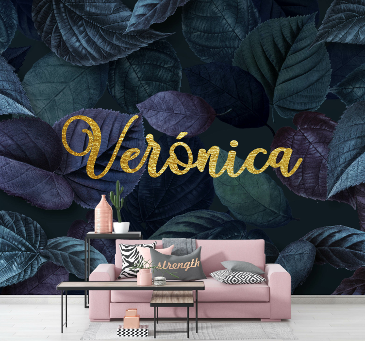 fototapeta kvety elegantný listový vzor - Tenstickers