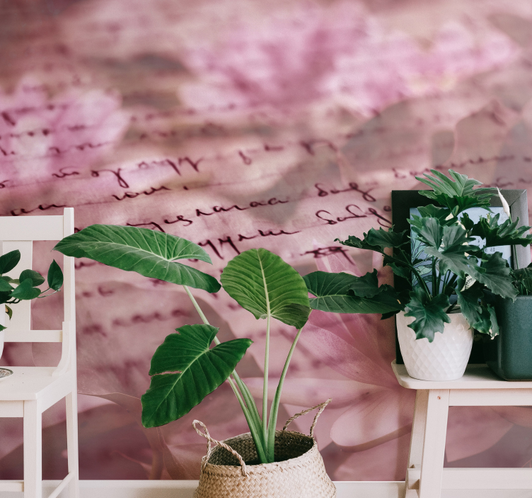 fototapeta kvety jemný kvetinový nápis - Tenstickers