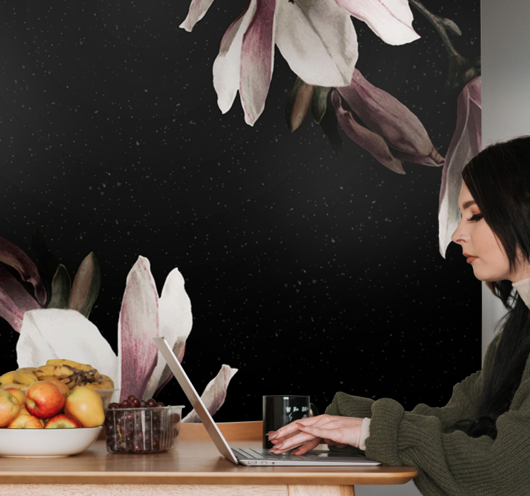 Fototapeta kvety magnóliový kvetinový vzor - Tenstickers