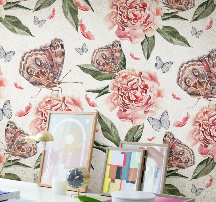 Fototapeta kvety motýle a pivonky - Tenstickers