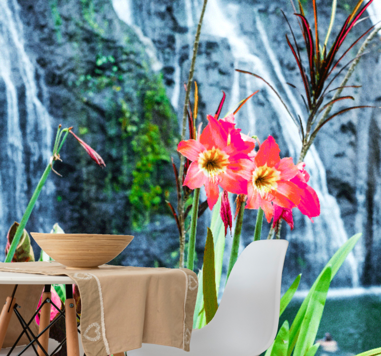 Fototapeta kvety ružové tropické kvety - Tenstickers