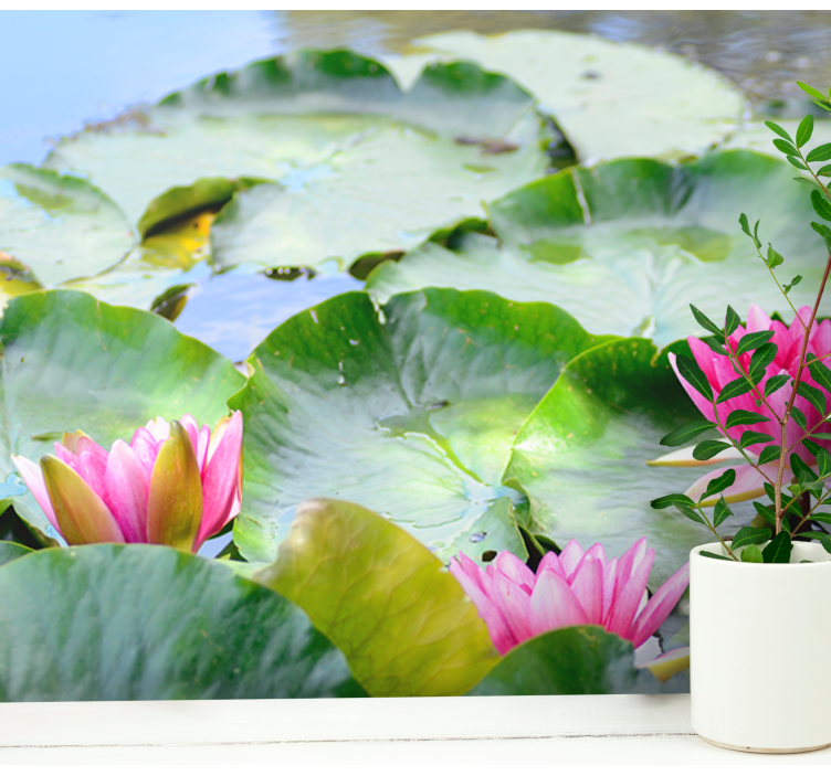 fototapeta kvety svieže ružové ľalie - Tenstickers