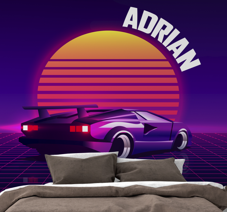 Fototapeta moto retro závodné auto - Tenstickers