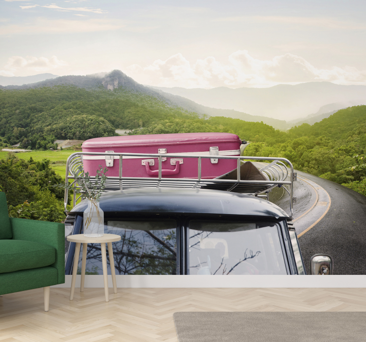 fototapeta moto vintage kufrové dobrodružstvo - Tenstickers