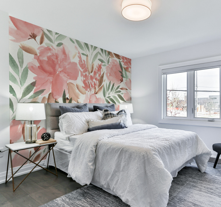 Fototapeta papierová farba panoramique florale - Tenstickers