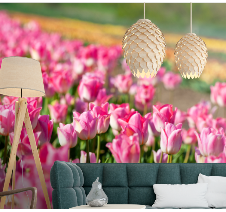 fototapeta tulipány pulzujúce kvitnúce pole - Tenstickers