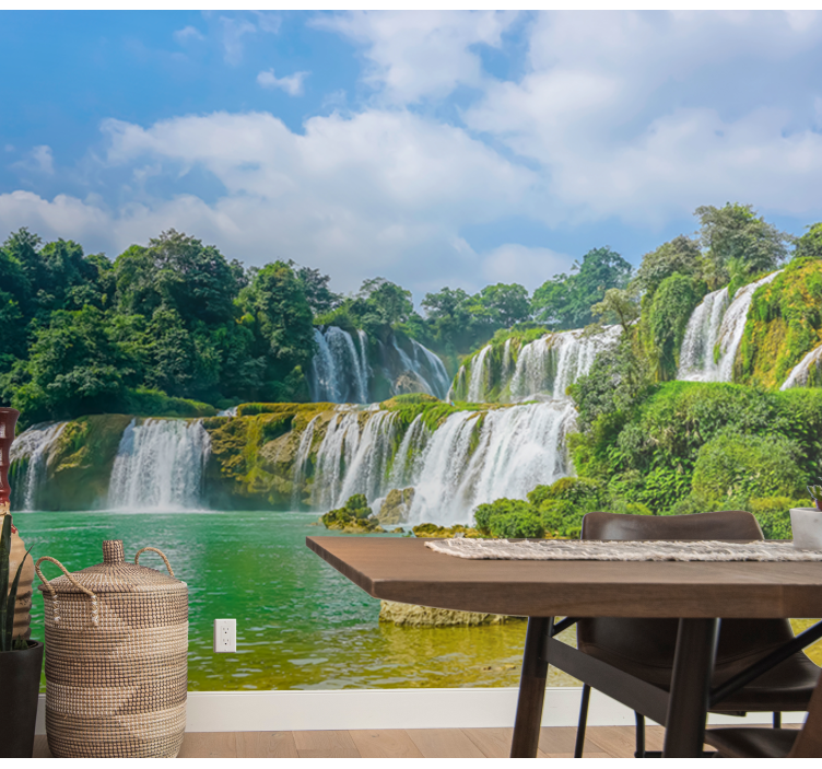 Fototapeta vodopád pokojný pohľad na vodopády - Tenstickers