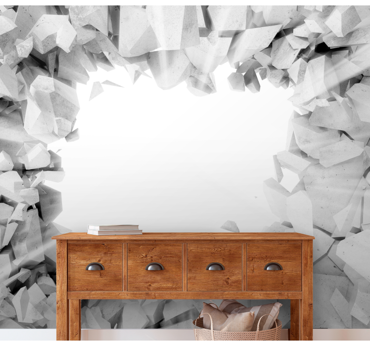 fototapety 3d rozbitá betónová textúra - Tenstickers