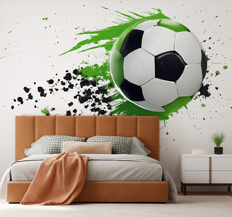fototapety do izby teenagera zelená futbalová lopta - Tenstickers