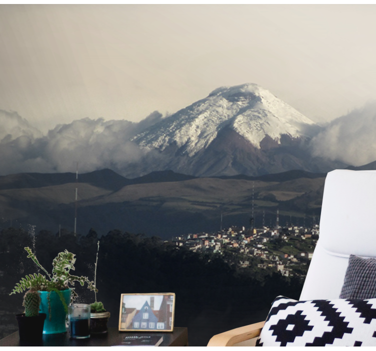 fototapety hory zasnežený horský výhľad - Tenstickers