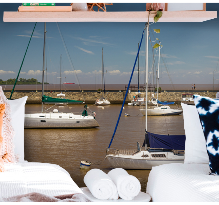 fototapety more plachetnice v prístave - Tenstickers