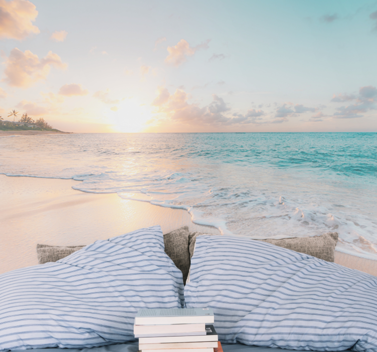 Fototapety more západ slnka na pláži - Tenstickers