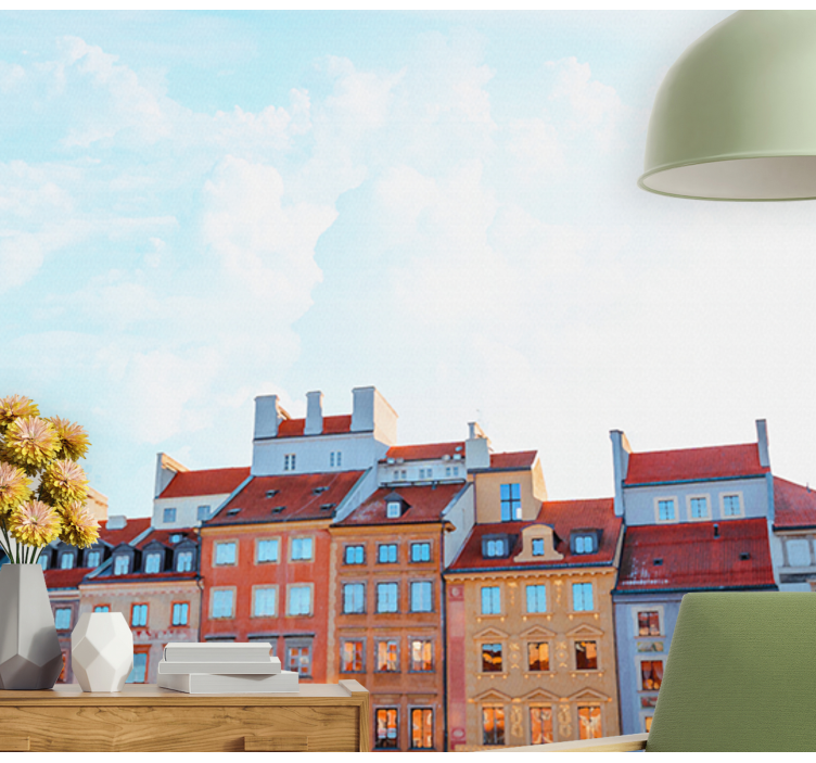 fototapety na stenu mesta farebný pohľad na mesto - Tenstickers