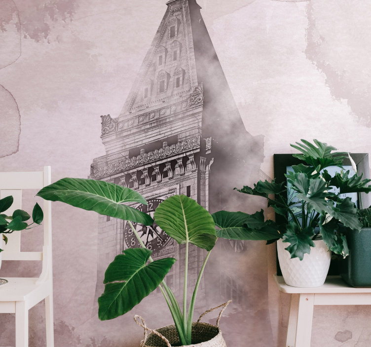 fototapety na stenu mesta historická hodinová veža - Tenstickers