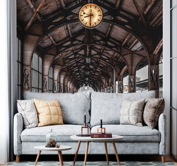 Fototapety na stenu mesta hodinová stanica oblúk - Tenstickers