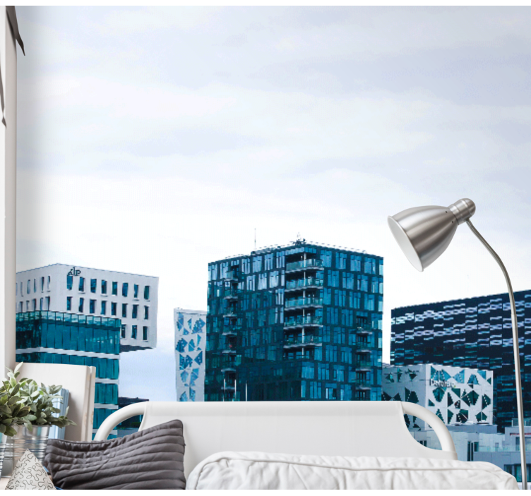 fototapety na stenu mesta moderná mestská panoráma - Tenstickers