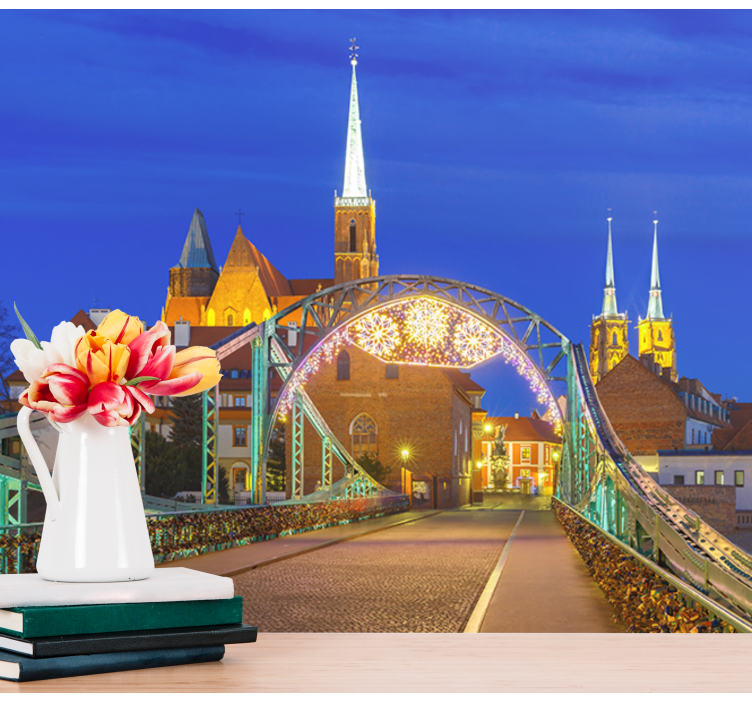 fototapety na stenu mesta pohľad na historický most - Tenstickers