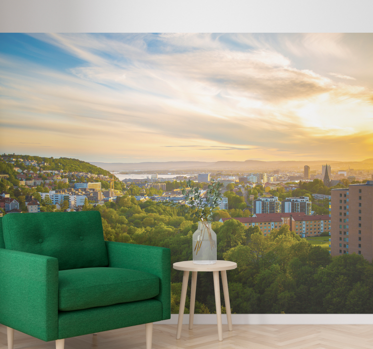 fototapety na stenu mesta pohľad na mestskú krajinu - Tenstickers