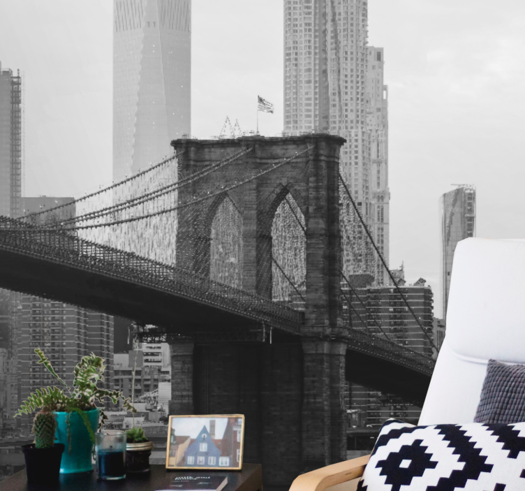 Fototapety na stenu mesta silueta brooklynského mosta - Tenstickers