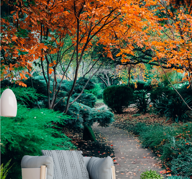 Fototapety na stenu priroda cesta medzi stromami - Tenstickers