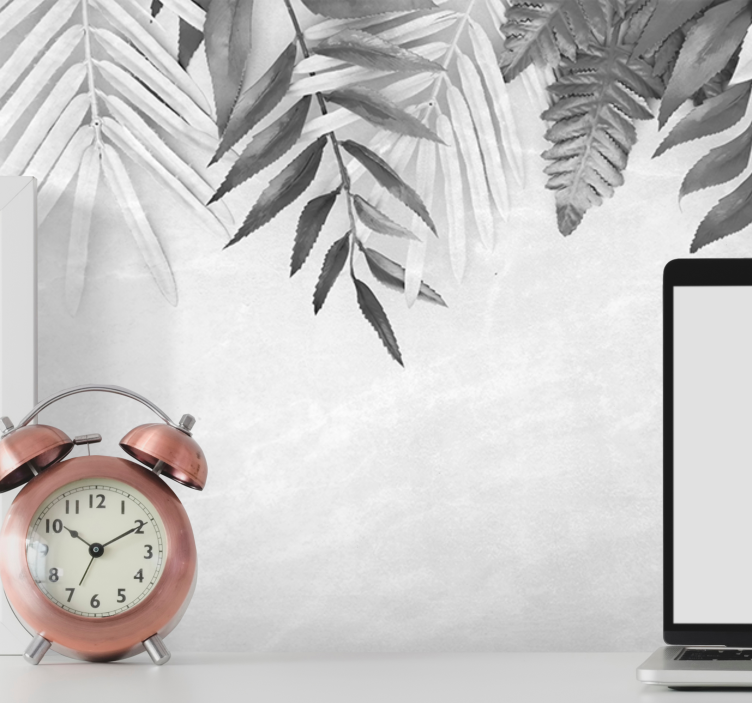 Fototapety na stenu priroda monochromatické vzory listov - Tenstickers